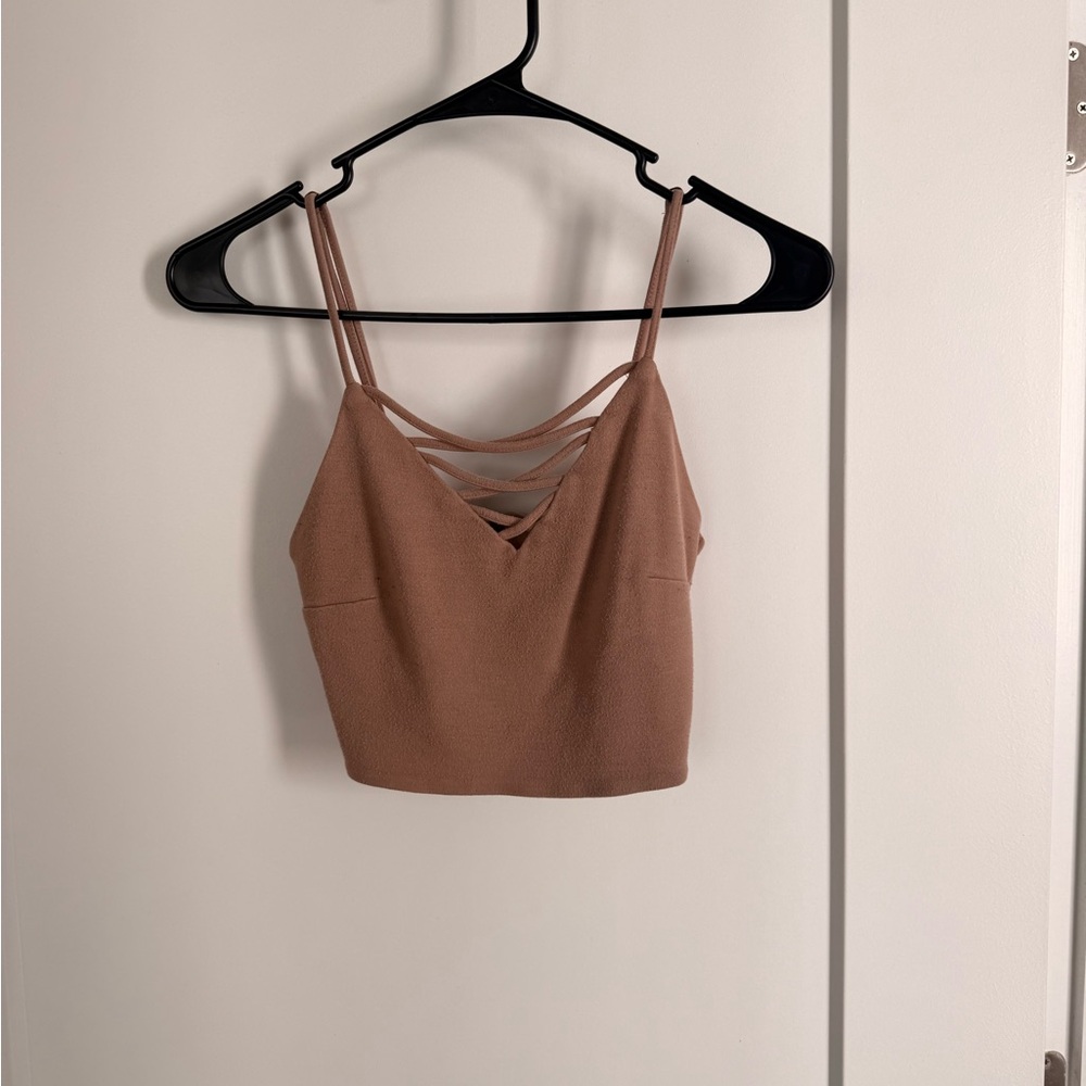 Forever 21 Strappy Brown Crop Top